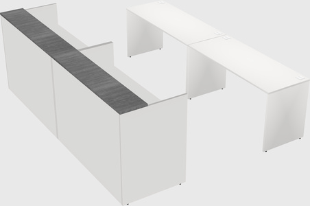 Shared u-shaped reception desks