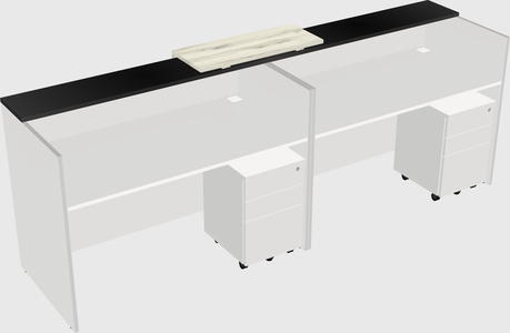 Shared u-shaped reception desks
