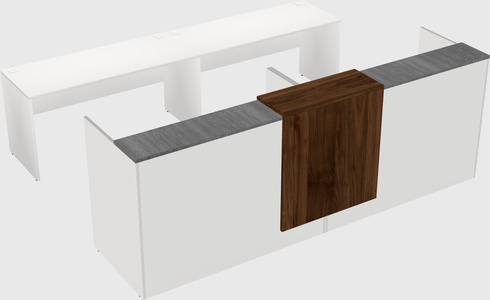 Shared u-shaped reception desks