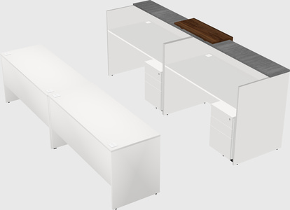 Shared u-shaped reception desks