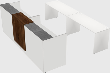 Shared u-shaped reception desks