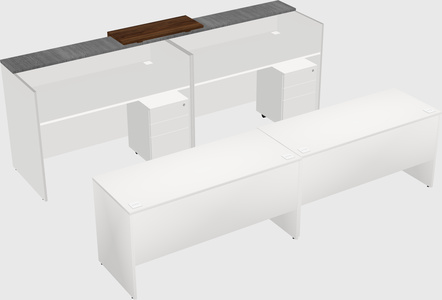 Shared u-shaped reception desks