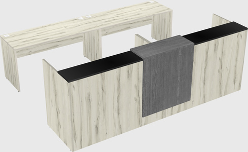 Shared u-shaped reception desks