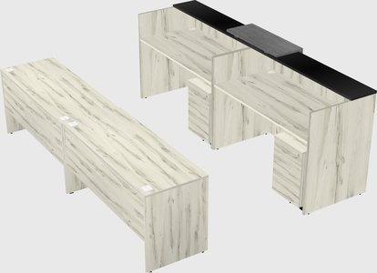 Shared u-shaped reception desks