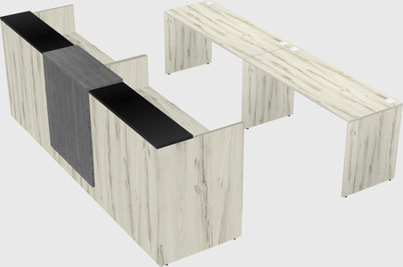 Shared u-shaped reception desks