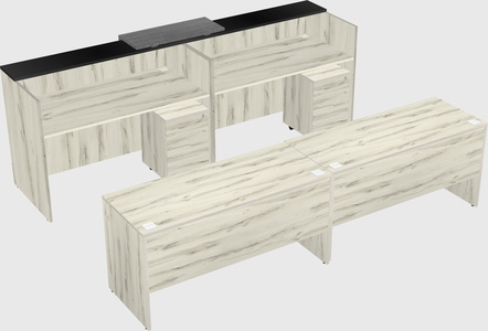 Shared u-shaped reception desks