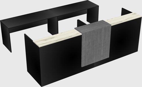 Shared u-shaped reception desks