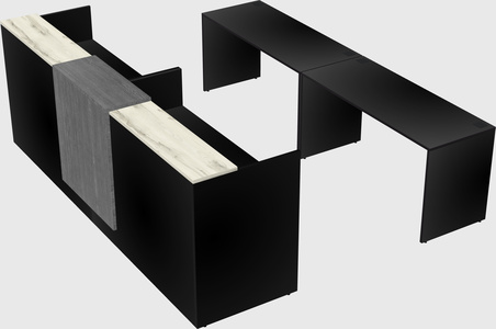 Shared u-shaped reception desks