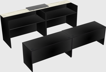 Shared u-shaped reception desks
