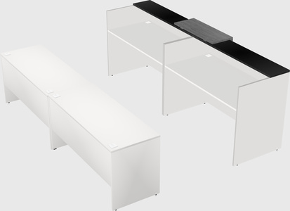Shared u-shaped reception desks
