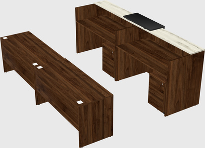 Shared u-shaped reception desks
