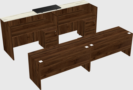 Shared u-shaped reception desks