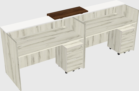 Shared u-shaped reception desks