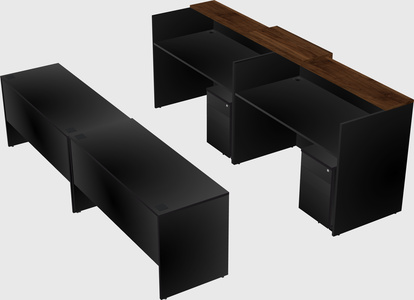 Shared u-shaped reception desks