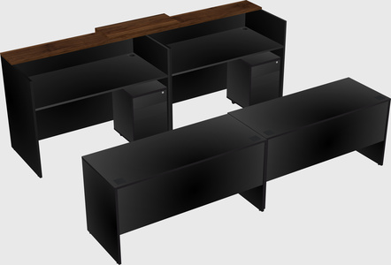 Shared u-shaped reception desks