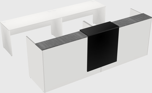 Shared u-shaped reception desks