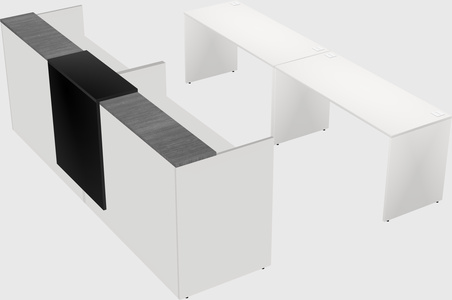 Shared u-shaped reception desks