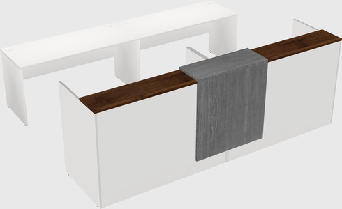 Shared u-shaped reception desks