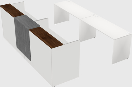 Shared u-shaped reception desks
