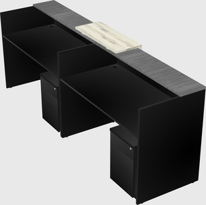 Shared u-shaped reception desks