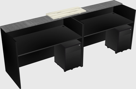 Shared u-shaped reception desks