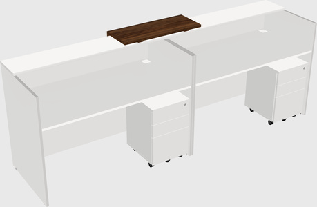 Shared u-shaped reception desks