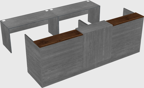 Shared u-shaped reception desks