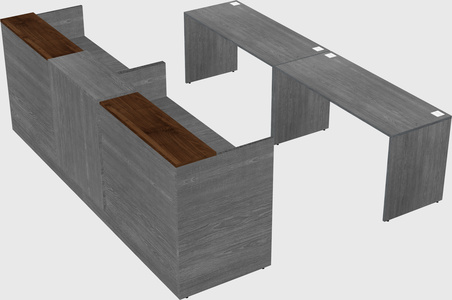 Shared u-shaped reception desks