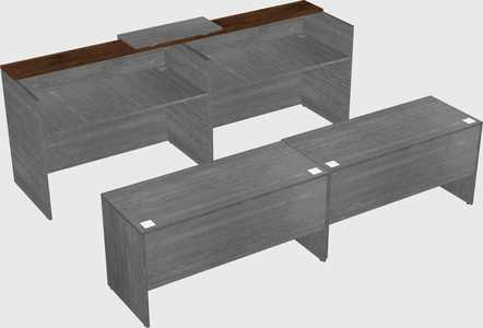 Shared u-shaped reception desks