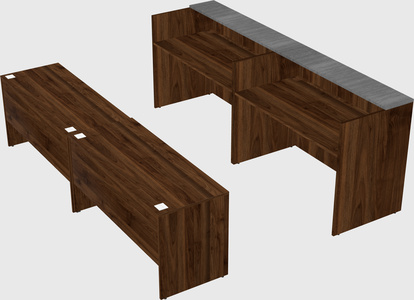 Shared u-shaped reception desks