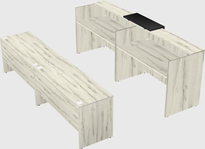 Shared u-shaped reception desks