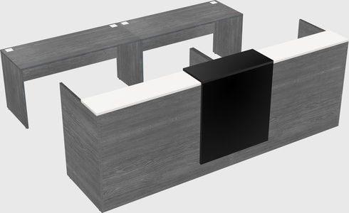 Shared u-shaped reception desks