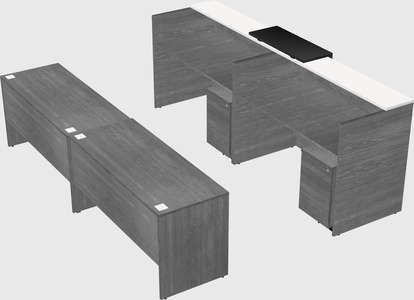 Shared u-shaped reception desks