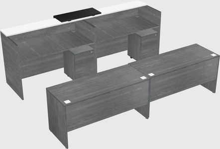 Shared u-shaped reception desks