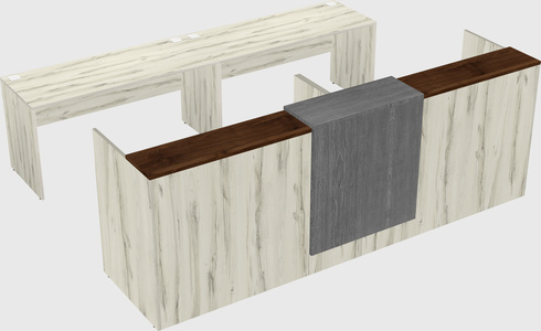 Shared u-shaped reception desks