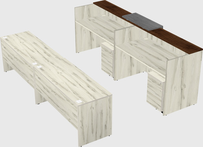 Shared u-shaped reception desks