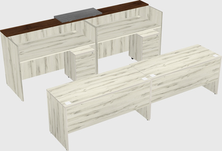 Shared u-shaped reception desks