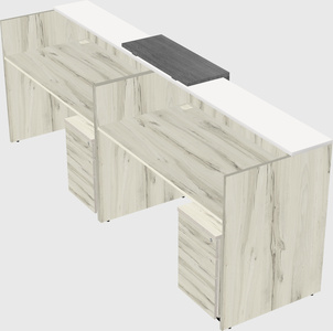 Shared u-shaped reception desks