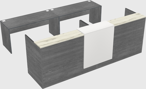 Shared u-shaped reception desks