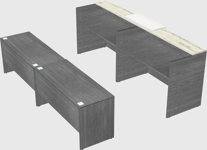 Shared u-shaped reception desks