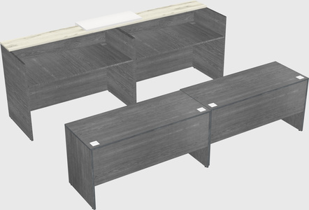 Shared u-shaped reception desks