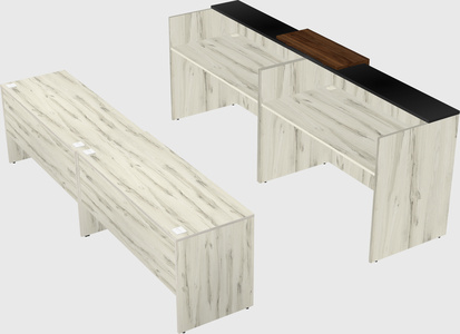 Shared u-shaped reception desks