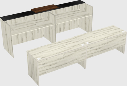 Shared u-shaped reception desks