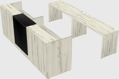 Shared u-shaped reception desks