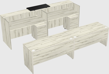 Shared u-shaped reception desks