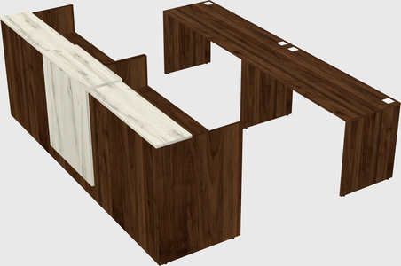 Shared u-shaped reception desks