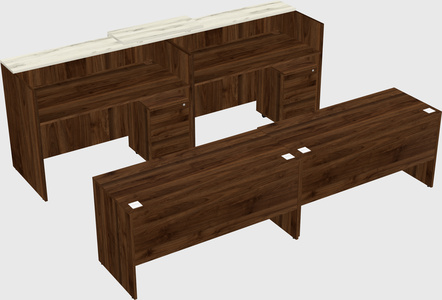 Shared u-shaped reception desks
