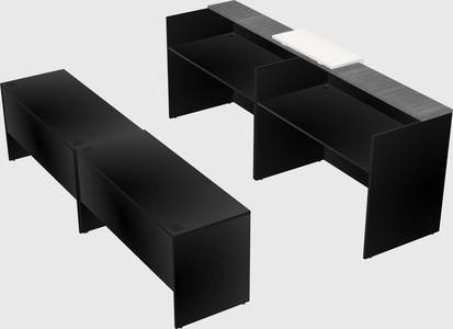Shared u-shaped reception desks