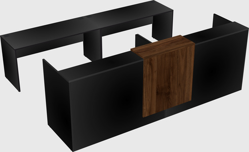 Shared u-shaped reception desks