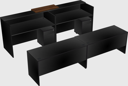 Shared u-shaped reception desks